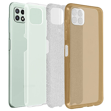 Avis Avizar Coque Samsung Galaxy A22 Paillette Amovible Silicone Semi-rigide doree