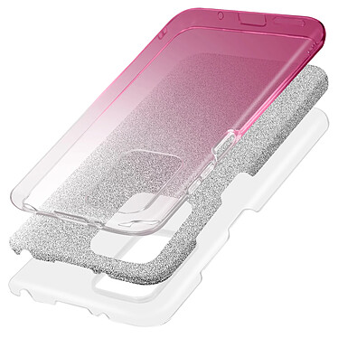 Avis Avizar Coque pour Xiaomi Redmi 10 et Redmi 10 2022 Design Paillette Amovible Silicone Semi-rigide  Transparent / Rose