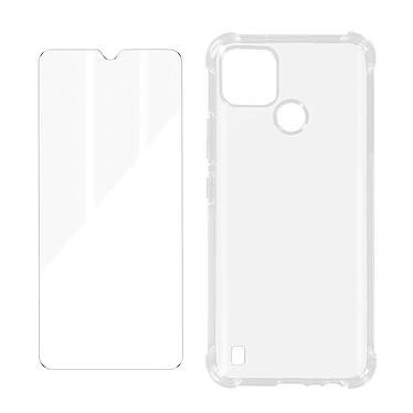 Avizar Pack Protection Realme C21Y et C25Y Coque Souple et Verre Trempé Transparent