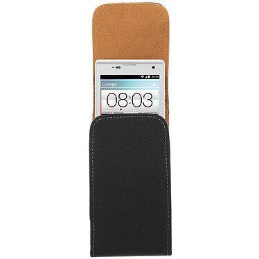 Avis Avizar Etui Housse Ceinture à Rabat Vertical pour Smartphone 142x73x9 mm - Noir