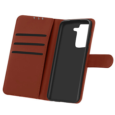 Avizar Housse pour Samsung Galaxy S21 Protection Portefeuille Fonction Support Vidéo Marron