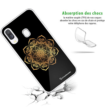 Avis LaCoqueFrançaise Coque Samsung Galaxy A20e silicone transparente Motif Mandala Or ultra resistant