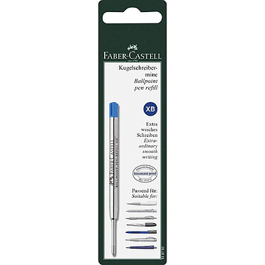 FABER-CASTELL Recharge Stylo Bille Pointe XB large Bleu x 5