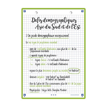 OXFORD Paquet de 32 Fiches Bristol revision 2.0 Perforées 148x210 mm A5 Q5/5 vert pas cher