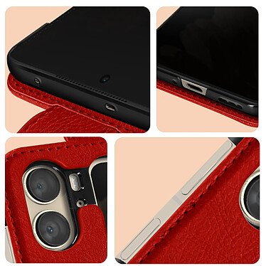 Avizar Coque pour Oppo Find N2 Flip Clapet avec Languette Magnétique  rouge pas cher