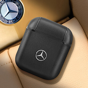 Avis Mercedes Coque pour AirPods 1 et 2 en Cuir Véritable Fin et Léger Noir