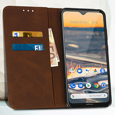 Avis Avizar Housse Nokia 5.3 Soft Touch Porte-carte Fonction Support Marron