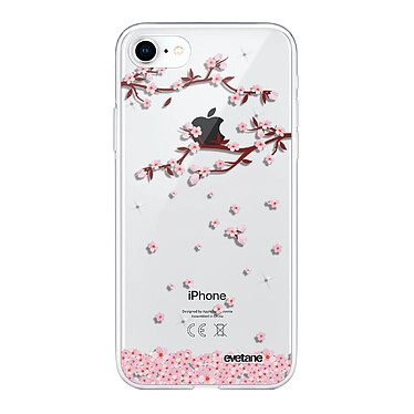 Evetane Coque iPhone 7/8/ iPhone SE 2020 360 intégrale transparente Motif Chute De Fleurs Tendance