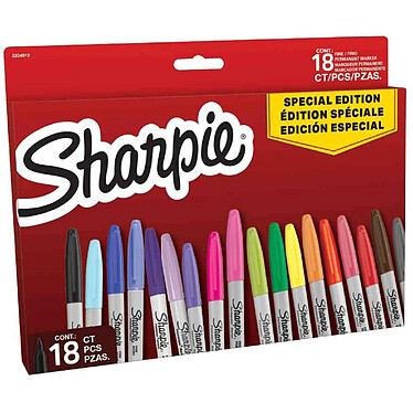 SHARPIE Marqueur permanent FINE, BIG PACK de 18 'Red'