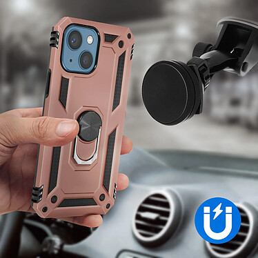 Avizar Coque iPhone 13 Antichoc Hybride Bague Support Vidéo rose gold pas cher