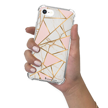 LaCoqueFrançaise Coque iPhone 7/8/ iPhone SE 2020 anti-choc souple angles renforcés transparente Motif Marbre Rose pas cher