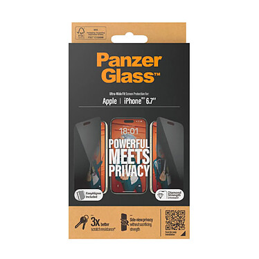 Avis PanzerGlass Protection d'écran Ultra-Wide Fit Privacy pour iPhone 15 Plus