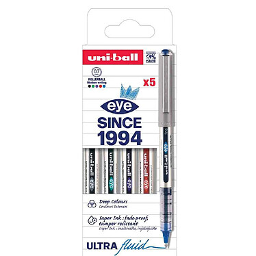 UNI-BALL Stylo roller eye fine UB157 PF, étui de 5, assorti