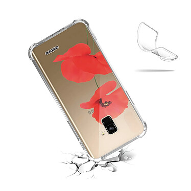 Acheter Evetane Coque Samsung Galaxy A8 2018 anti-choc souple angles renforcés transparente Motif Coquelicot