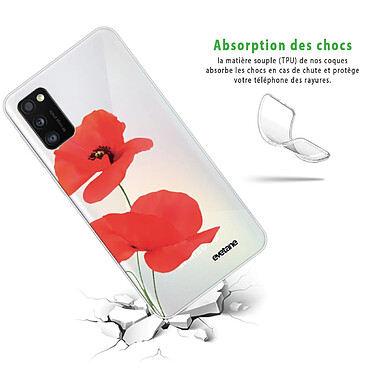 Avis Evetane Coque Samsung Galaxy A41 360 intégrale transparente Motif Coquelicot Tendance