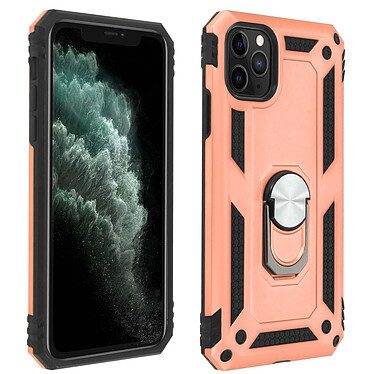 Avizar Coque Apple iPhone 11 Pro Max Antichoc Bi-matière Bague Support Vidéo rose gold