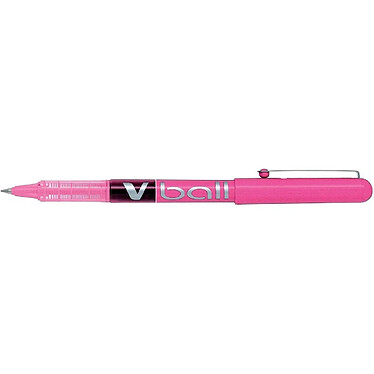 PILOT Stylo roller V Ball VB5 Encre liquide Pte métal Fine Rose x 12