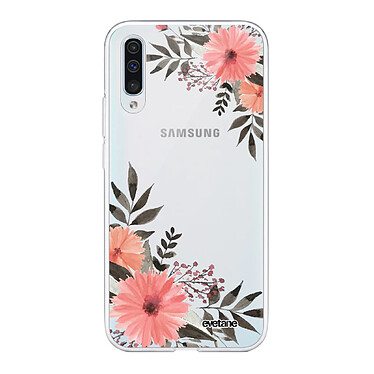 Evetane Coque Samsung Galaxy A50 360 intégrale transparente Motif Fleurs roses Tendance