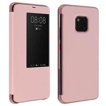 Avizar Housse Huawei Mate 20 Pro Étui Grande Fenêtre Translucide Coque Rigide rose gold