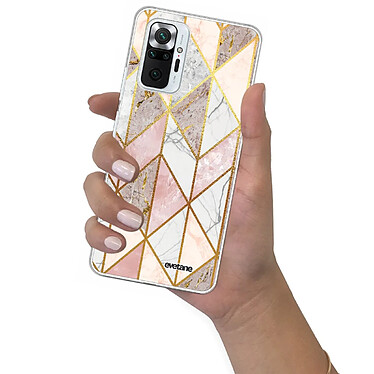 Evetane Coque Xiaomi Redmi Note 10 Pro 360 intégrale transparente Motif Marbre Rose Losange Tendance pas cher