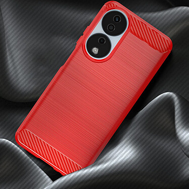 Avis Avizar Coque pour Honor 90 Smart Flexible Effet Carbone et Brossé Rouge