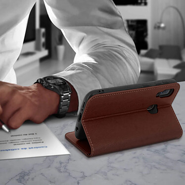 Acheter Avizar Etui folio Marron Cuir véritable pour Samsung Galaxy A20e