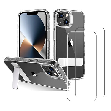 Acheter Evetane Coque iPhone 13 antichocs transparente Motif + 2 Vitres avec support Bequille