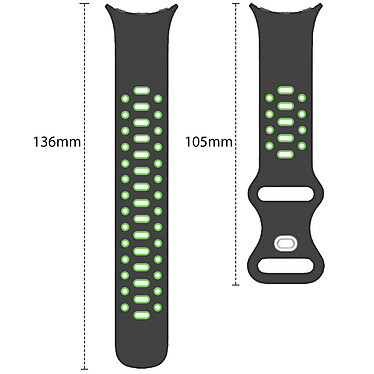 Avis Avizar Bracelet Google Pixel Watch Silicone Bicolore Souple Noir/Vert Fluo 241 mm