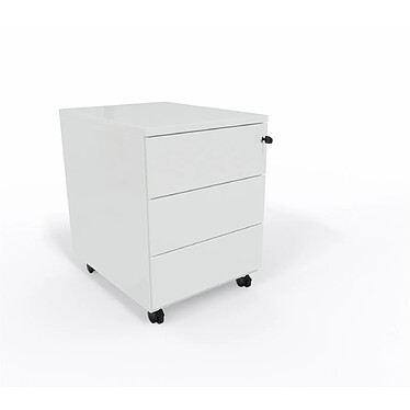 VINCO Caisson Mobile 3 tiroirs de rangement, H.567 x L,418 x P,541 Blanc