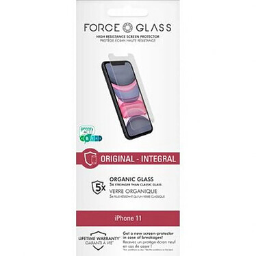 Avis Force Glass Pack de 5 Protège écrans pour iPhone 11 en Verre Organique Plat Original Transparent