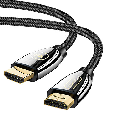 Usams Câble HDMI 2.1 Ultra HD 8K Tressé Résistant 2 mètres Noir