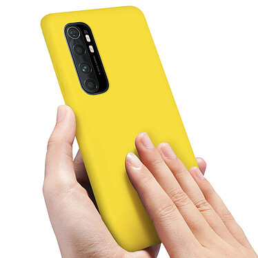 Avizar Coque Xiaomi Mi Note 10 Lite Silicone Semi-rigide Finition Soft Touch Jaune pas cher