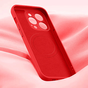 Avis Avizar Coque Magsafe pour iPhone 15 Pro Max Silicone Souple Soft touch  Rouge