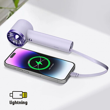 Acheter Baseus Mini Ventilateur  Flyer Turbine + Powerbank Câble Lightning Violet