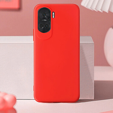 Avis Avizar Coque pour Honor 90 Lite Silicone Semi-rigide Doux au Toucher  Rouge