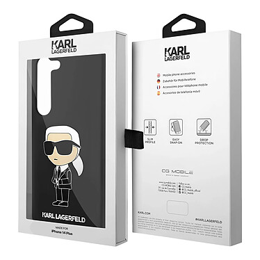 Karl Lagerfeld Coque pour Samsung Galaxy S23 Plus Bi-matière Bords Surélevés Noir pas cher