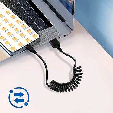 Acheter Avizar Câble USB vers Lightning 2.4A Extensible de 35cm à 80cm Charge Rapide  Noir