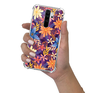 LaCoqueFrançaise Coque Xiaomi Redmi Note 8 Pro anti-choc souple angles renforcés transparente Motif Fleurs violettes et oranges pas cher