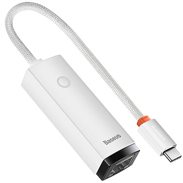 Baseus Adaptateur USB-C vers Ethernet RJ45  1000 Mbps, Blanc