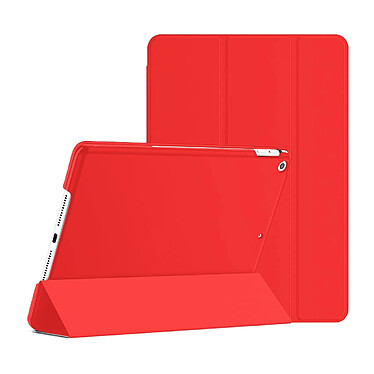 Evetane Etui Smart Cover iPad 102 Pouces (2019/2020/2021) Rouge à rabat avec support