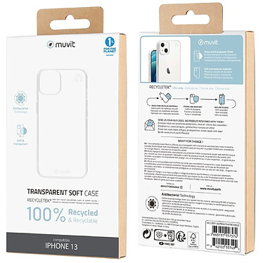 Avis Muvit Coque pour iPhone 13 RECYCLETEK SOUPLE Transparent