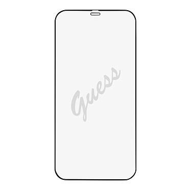 Guess Verre trempé pour iPhone 12 Pro Max 9H Résistant avec Logo  Contour Noir