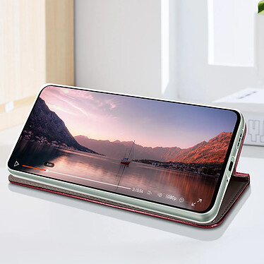 Avis Avizar Étui pour Oppo Reno 12F Clapet Porte-carte Fonction Support Bordeaux