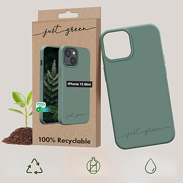 Avis Just Green Coque pour iPhone 13 Mini Recyclable  Vert