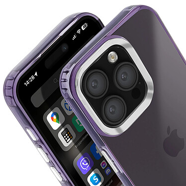 Acheter Avizar Coque pour iPhone 16 Pro Souple Design Fumé Contour Caméra Métallisé Violet