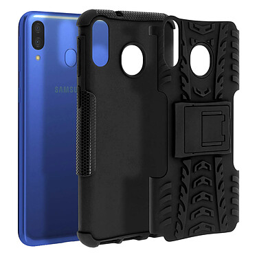 Avizar Coque Galaxy M20 Protection Hybride Rigide Souple Support Vidéo Noir