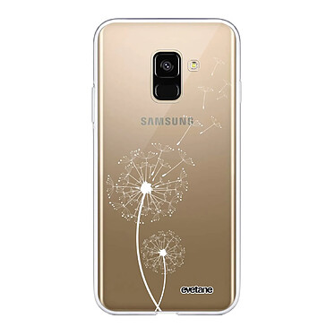 Evetane Coque Samsung Galaxy A8 2018 360 intégrale transparente Motif Pissenlit blanc Tendance