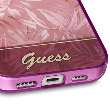 Acheter Guess Coque pour iPhone 14 Motif Jungle Élégant et Intemporel Rose