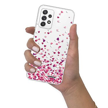 Evetane Coque Samsung Galaxy A72 360 intégrale transparente Motif Confettis De Coeur Tendance pas cher