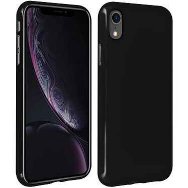 Avizar Coque Apple iPhone XR Silicone Gel Souple Contour brillant - noire mate